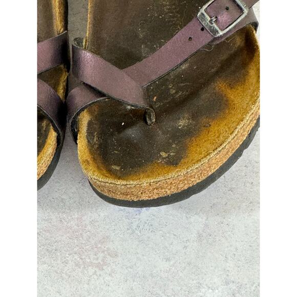 Birkenstock Women's Mayari US 8 EU 39 Birko-Flor Purple Metallic Strappy Sandals - Picture 6 of 14